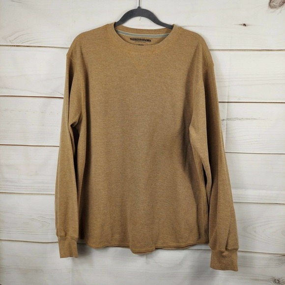 men's faded glory thermal long sleeve shirt ,size large.(42-44) brown - Picture 1 of 8